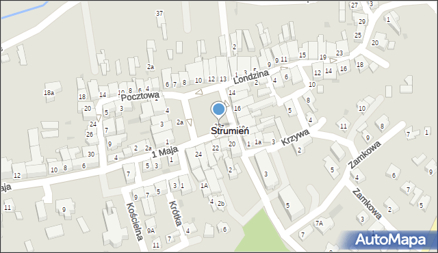 Strumień, Rynek, 23z, mapa Strumień