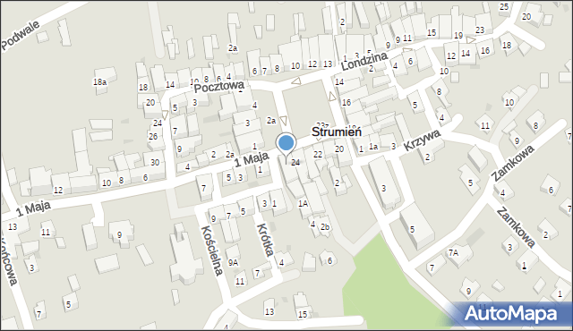 Strumień, Rynek, 25, mapa Strumień