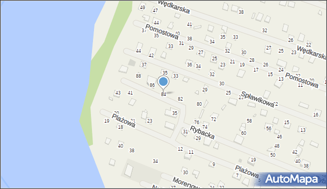 Strykowo, Rybacka, 84, mapa Strykowo