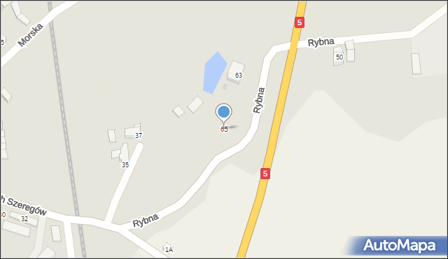 Strzegom, Rybna, 65, mapa Strzegom