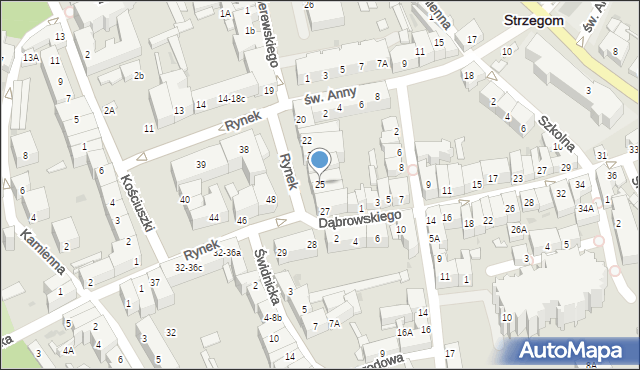 Strzegom, Rynek, 25, mapa Strzegom