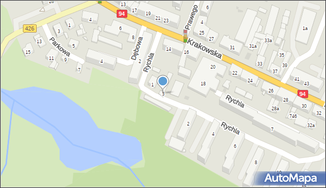 Strzelce Opolskie, Rychla Jana, 3, mapa Strzelce Opolskie