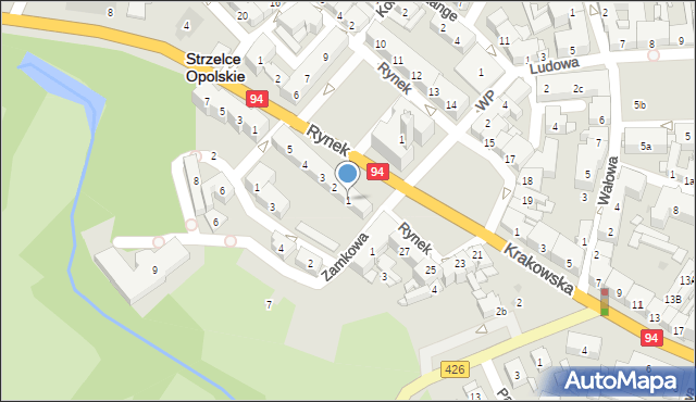 Strzelce Opolskie, Rynek, 1, mapa Strzelce Opolskie