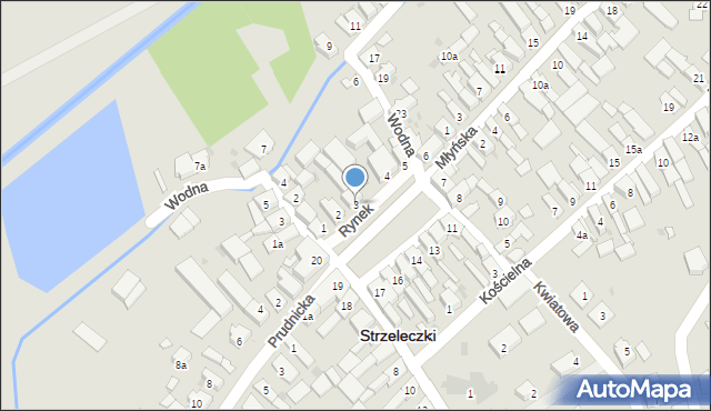 Strzeleczki, Rynek, 3, mapa Strzeleczki