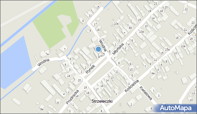 Strzeleczki, Rynek, 4, mapa Strzeleczki