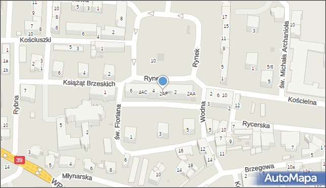Strzelin, Rynek, 2AF, mapa Strzelin
