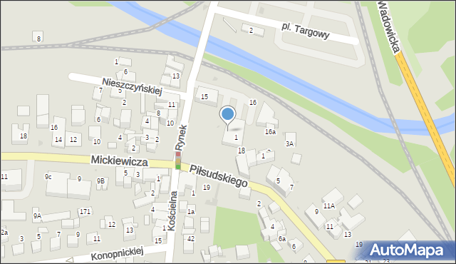 Sucha Beskidzka, Rynek, 17, mapa Sucha Beskidzka