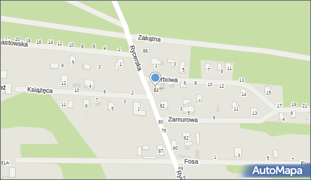 Sulejów, Rycerska, 84, mapa Sulejów