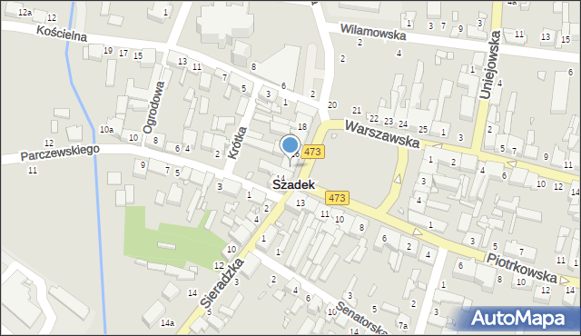 Szadek, Rynek, 15, mapa Szadek