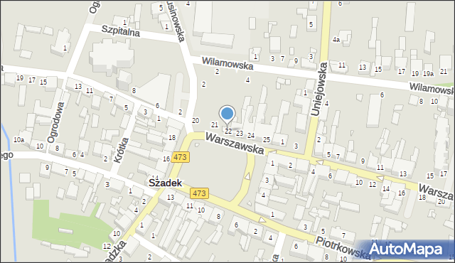 Szadek, Rynek, 22, mapa Szadek