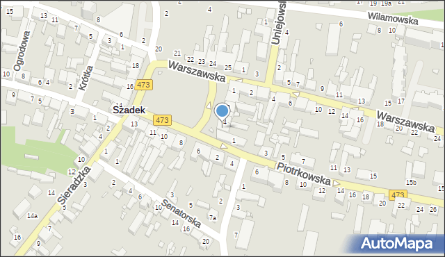 Szadek, Rynek, 5, mapa Szadek