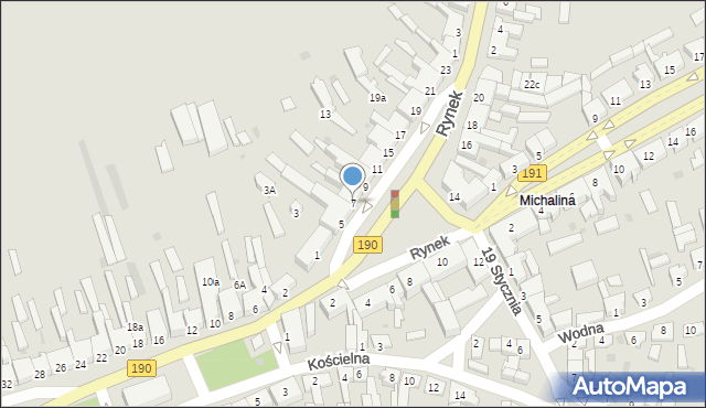 Szamocin, Rynek, 7, mapa Szamocin