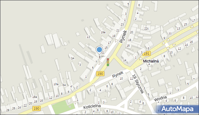 Szamocin, Rynek, 9, mapa Szamocin