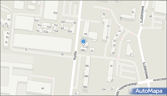 Szczecin, Rydla Lucjana, 66a, mapa Szczecina