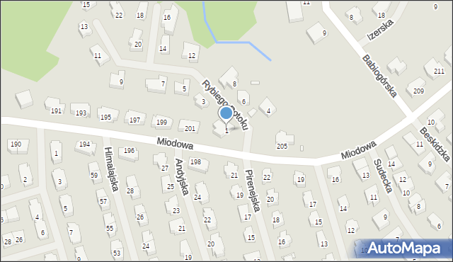 Szczecin, Rybiego Potoku, 1, mapa Szczecina