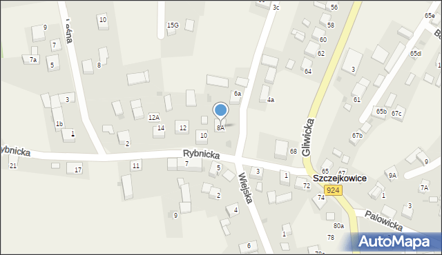 Szczejkowice, Rybnicka, 8A, mapa Szczejkowice