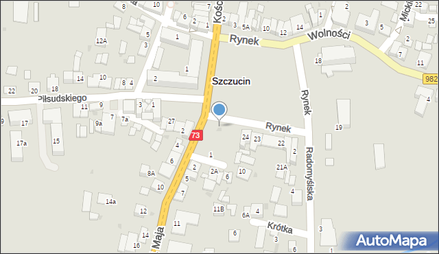 Szczucin, Rynek, 25, mapa Szczucin