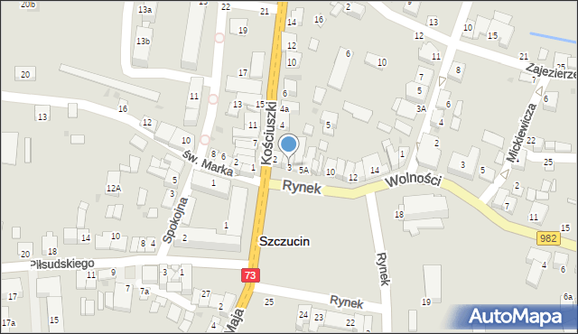 Szczucin, Rynek, 3, mapa Szczucin