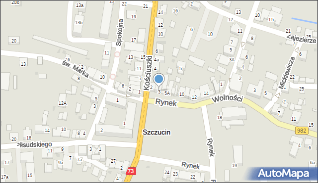 Szczucin, Rynek, 3, mapa Szczucin