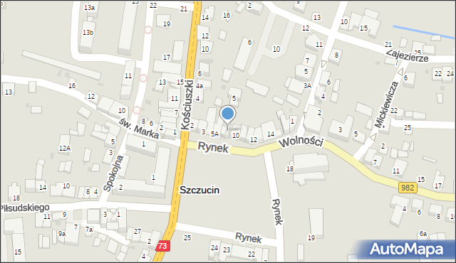 Szczucin, Rynek, 8, mapa Szczucin