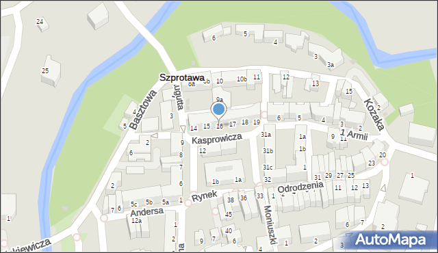 Szprotawa, Rynek, 16, mapa Szprotawa