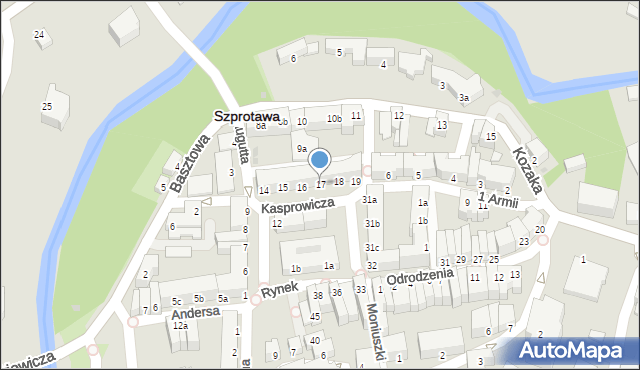 Szprotawa, Rynek, 17, mapa Szprotawa