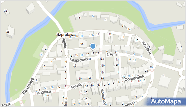 Szprotawa, Rynek, 18, mapa Szprotawa