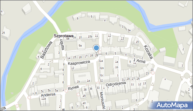 Szprotawa, Rynek, 19, mapa Szprotawa