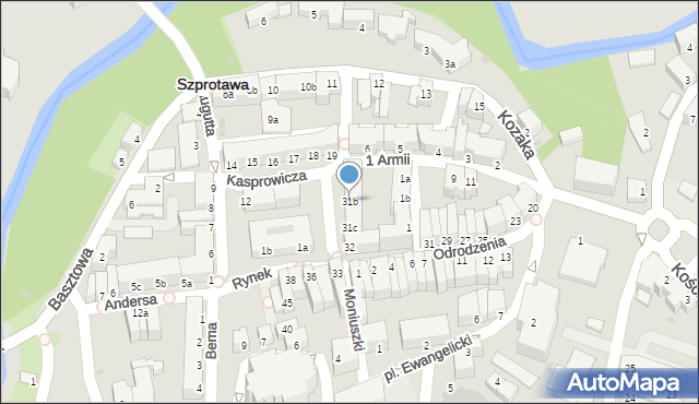 Szprotawa, Rynek, 31b, mapa Szprotawa