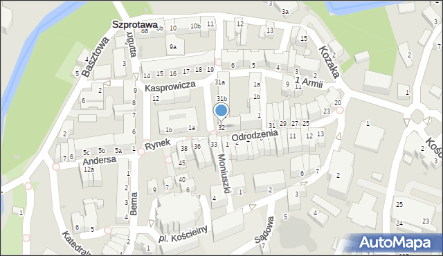 Szprotawa, Rynek, 32, mapa Szprotawa