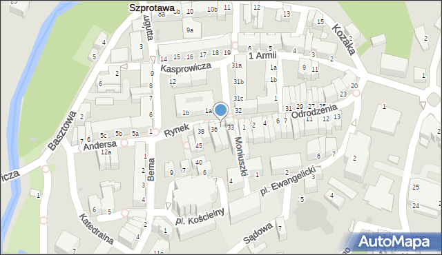 Szprotawa, Rynek, 34/35, mapa Szprotawa