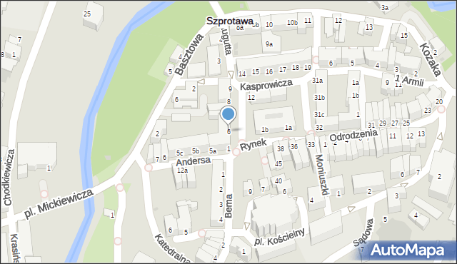 Szprotawa, Rynek, 6, mapa Szprotawa