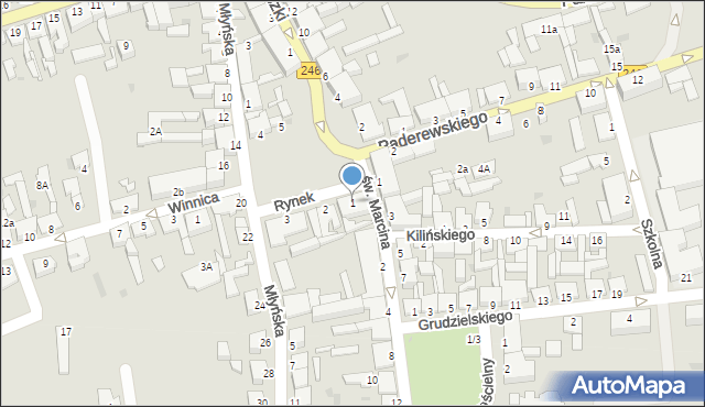 Szubin, Rynek, 1, mapa Szubin