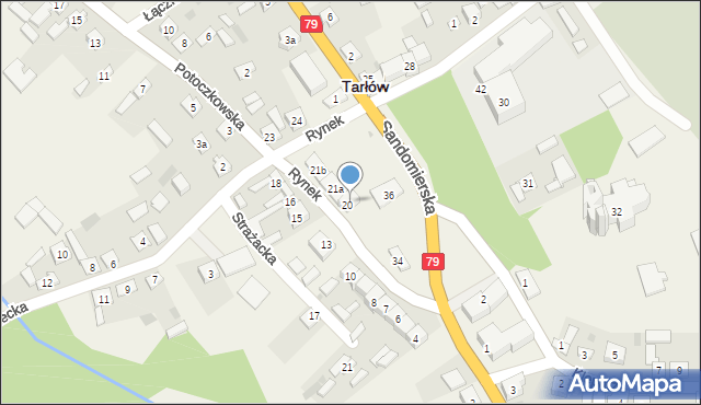 Tarłów, Rynek, 21, mapa Tarłów