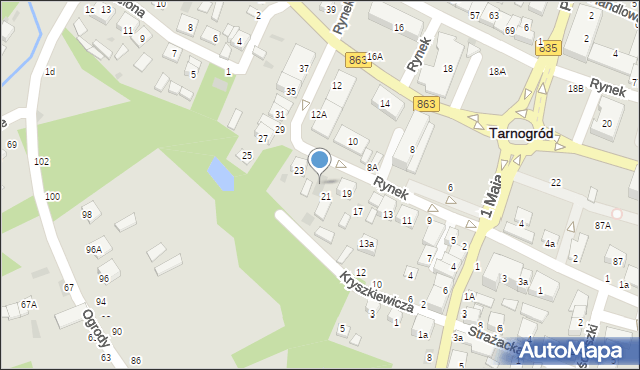 Tarnogród, Rynek, 23a, mapa Tarnogród