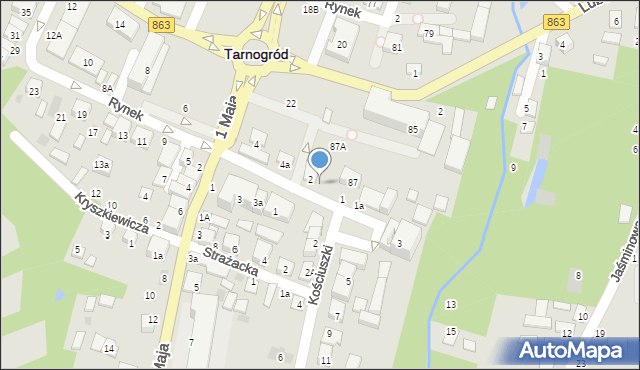 Tarnogród, Rynek, 2a, mapa Tarnogród
