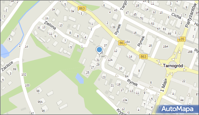 Tarnogród, Rynek, 33, mapa Tarnogród