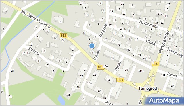 Tarnogród, Rynek, 41, mapa Tarnogród