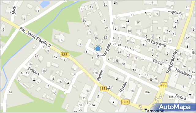 Tarnogród, Rynek, 43, mapa Tarnogród
