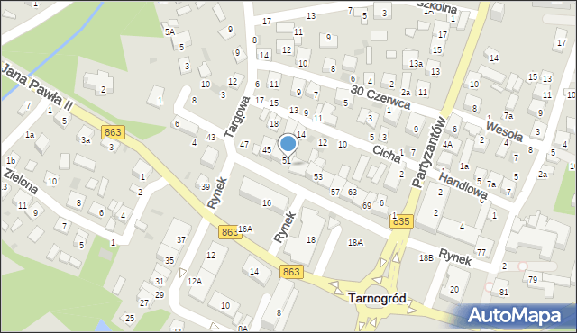 Tarnogród, Rynek, 55, mapa Tarnogród