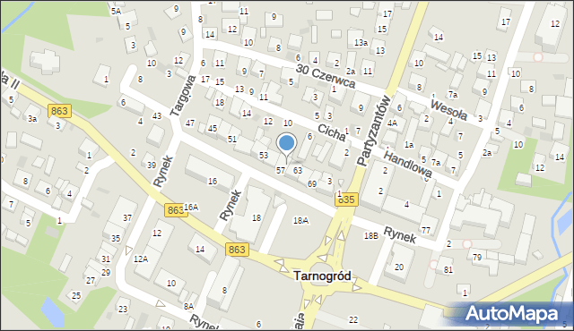 Tarnogród, Rynek, 59, mapa Tarnogród