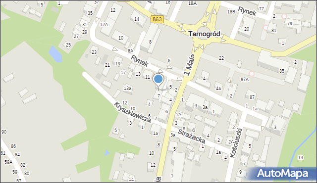 Tarnogród, Rynek, 7A, mapa Tarnogród