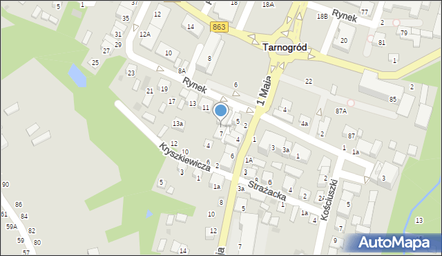 Tarnogród, Rynek, 7A, mapa Tarnogród