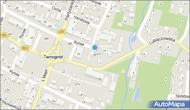 Tarnogród, Rynek, 81, mapa Tarnogród