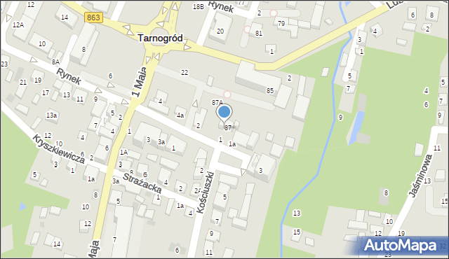 Tarnogród, Rynek, 89, mapa Tarnogród