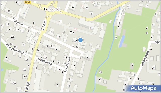 Tarnogród, Rynek, 89a, mapa Tarnogród