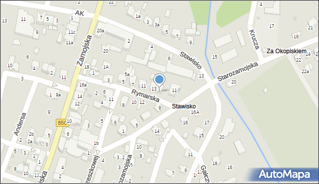 Tomaszów Lubelski, Rymarska, 15, mapa Tomaszów Lubelski
