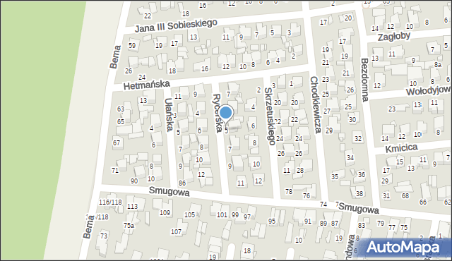 Tomaszów Mazowiecki, Rycerska, 5, mapa Tomaszów Mazowiecki