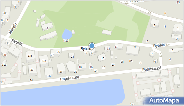 Toruń, Rybaki, 17, mapa Torunia