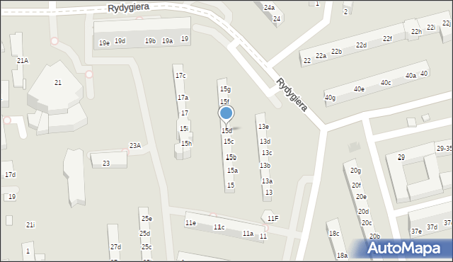 Toruń, Rydygiera Ludwika, 15d, mapa Torunia